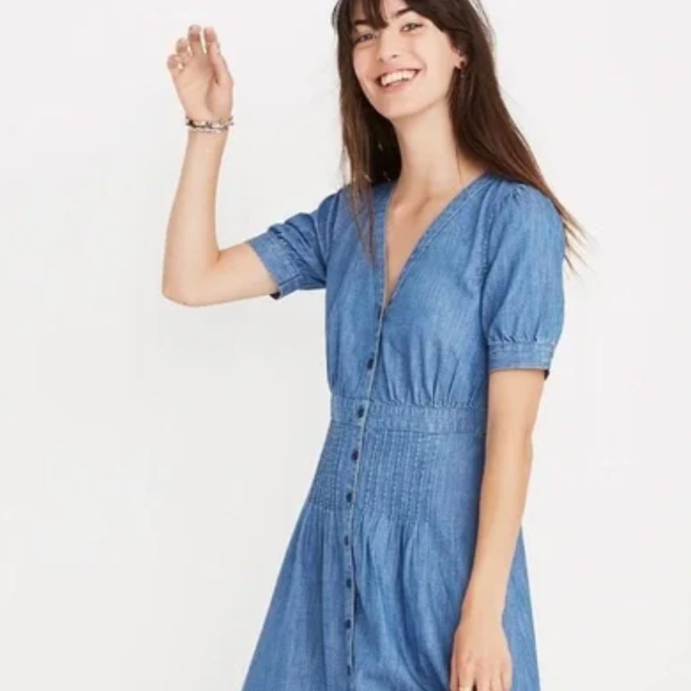 Madewell Denim Daylily A-Line Mini Dress